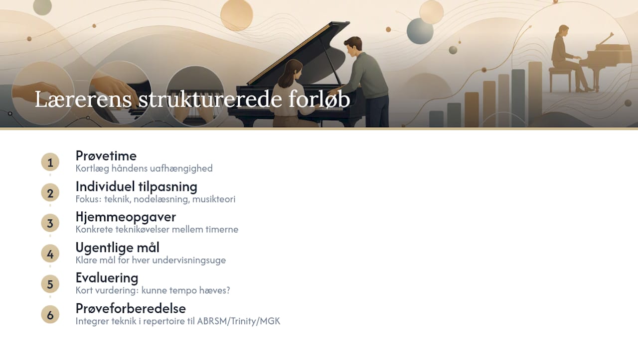 Oversigt over struktureret klavertræning